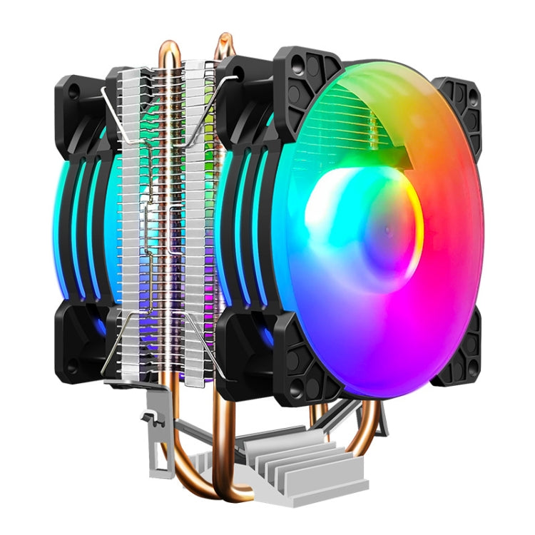 COOLMOON Frost Double Copper Tube CPU Fan Desktop PC Illuminated Silent AMD Air-Cooled Cooler My Store