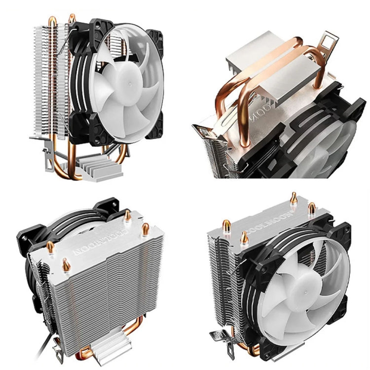 COOLMOON Frost Double Copper Tube CPU Fan Desktop PC Illuminated Silent AMD Air-Cooled Cooler My Store