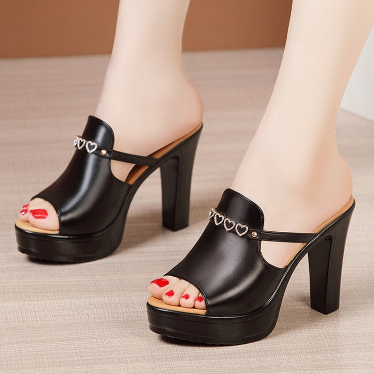 Women Summer Muffin Thick Bottom High Heeled Sandals Chunky Heeled Rhinestone Slippers My Store