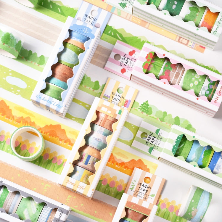 4rolls /Box 2.5cm x 2m Slow Life Washi Tape for Scrapbooking and Journal Decoration My Store