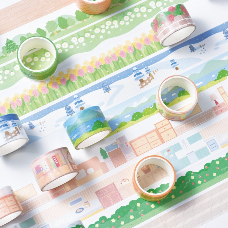 4rolls /Box 2.5cm x 2m Slow Life Washi Tape for Scrapbooking and Journal Decoration My Store