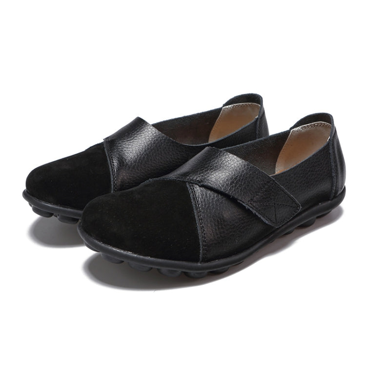 Women Leather Casual Loafers Anti-Slip Soft Sole Mom Shoes