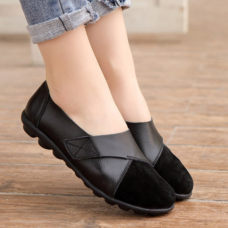 Women Leather Casual Loafers Anti-Slip Soft Sole Mom Shoes My Store