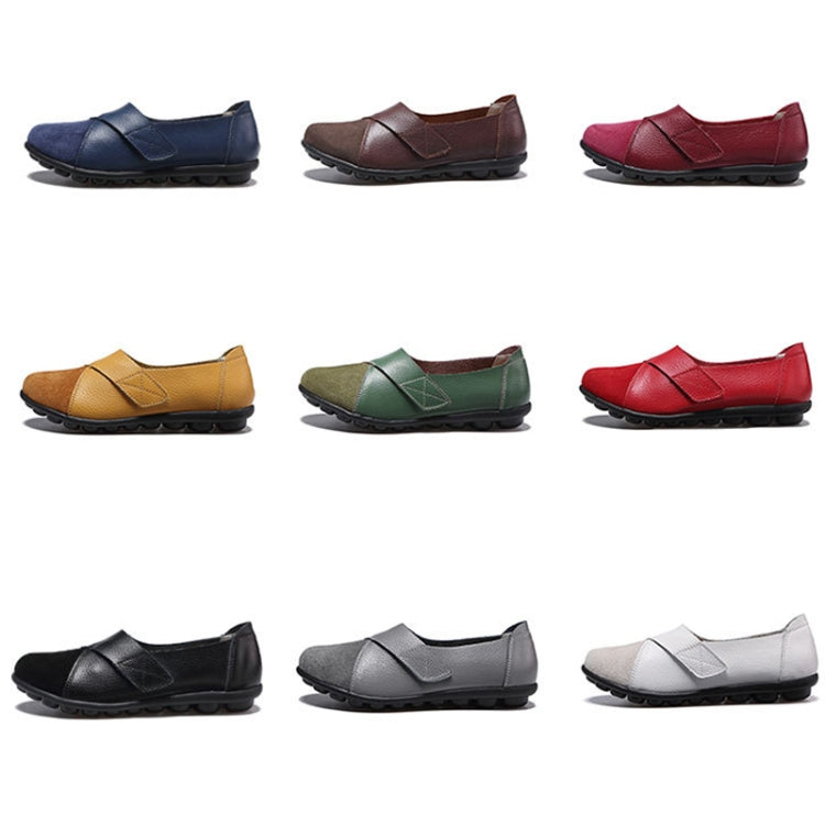 Women Leather Casual Loafers Anti-Slip Soft Sole Mom Shoes