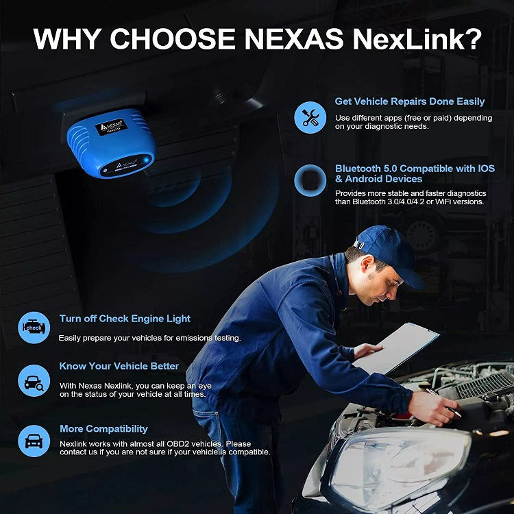 Nexas Bluetooth 5.0 OBD2 Diagnostic Scanner For IOS/Android ÎҵÄÉ̵ê