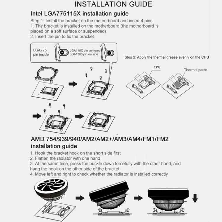 COOLMOON CPU Cooler Desktop Computer Auto Color Change Multi-Platform Mute Cooling Fan My Store