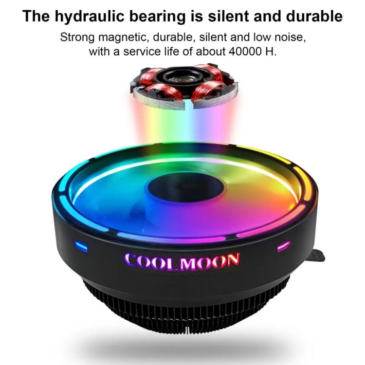 COOLMOON CPU Cooler Desktop Computer Auto Color Change Multi-Platform Mute Cooling Fan