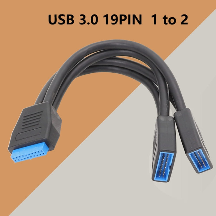 Computer Motherboard 19 Pin USB3.0 One To Two Extension Cable