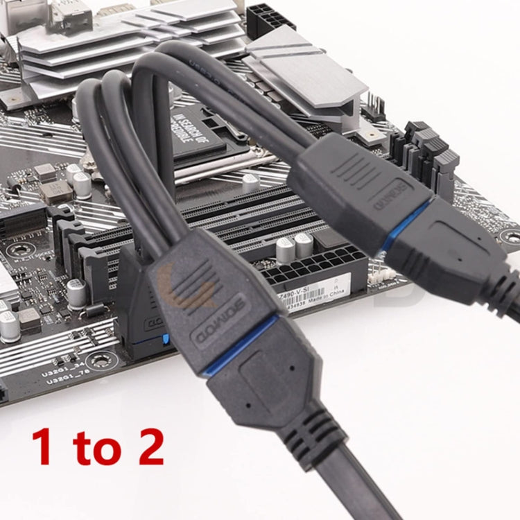 Computer Motherboard 19 Pin USB3.0 One To Two Extension Cable My Store