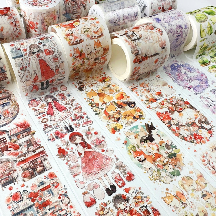 5cm X 5m (150cm Pattern Length Loop) Washi Tape Cute Girl Heart Diary Tape