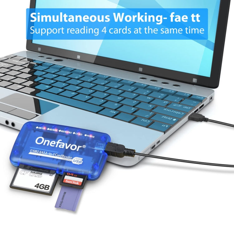 Onefavor All-In-One Card Reader Support SM / XD / SD / MMC / MS / CF Card My Store