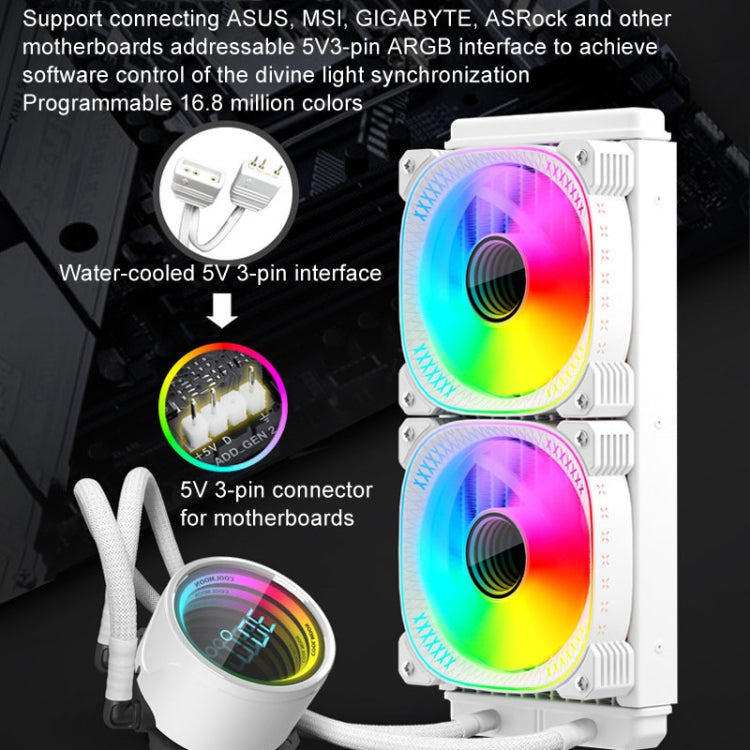 COOLMOON CM-YM-240T Digital ARGB Lens Edition Integrated Water Cooling CPU Cooler Temperature Display CPU Fan My Store