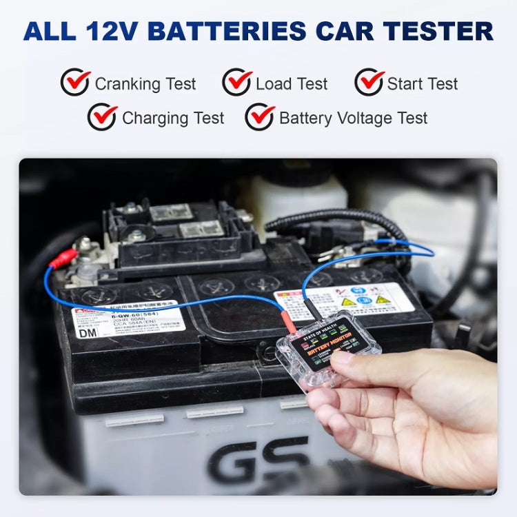 ANCEL 12V LED Car Battery Tester SOH/SOC Rechargeable Battery Analysis Tool