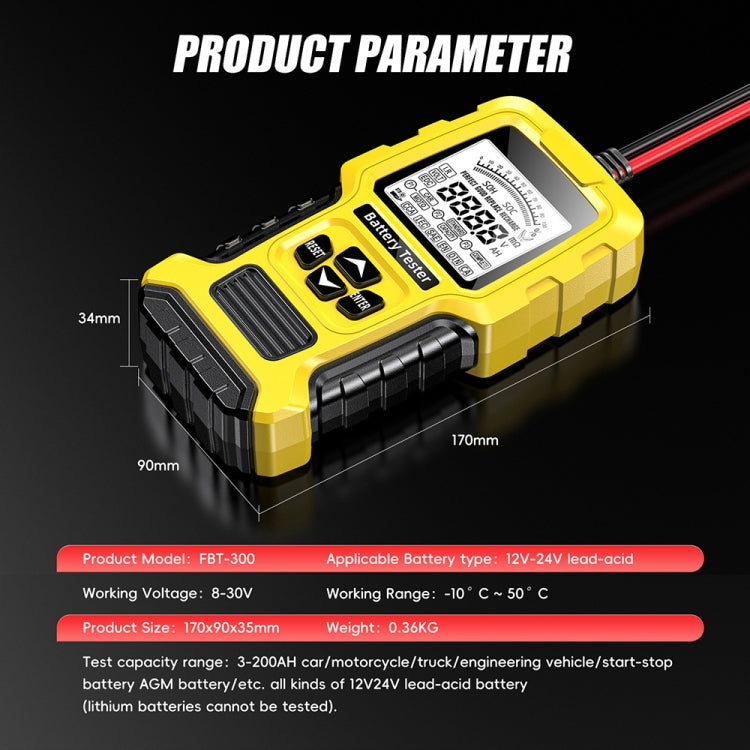 FOXSUR 12V/24V Automotive Lead-acid Battery Internal Resistance Rapid Analyzer