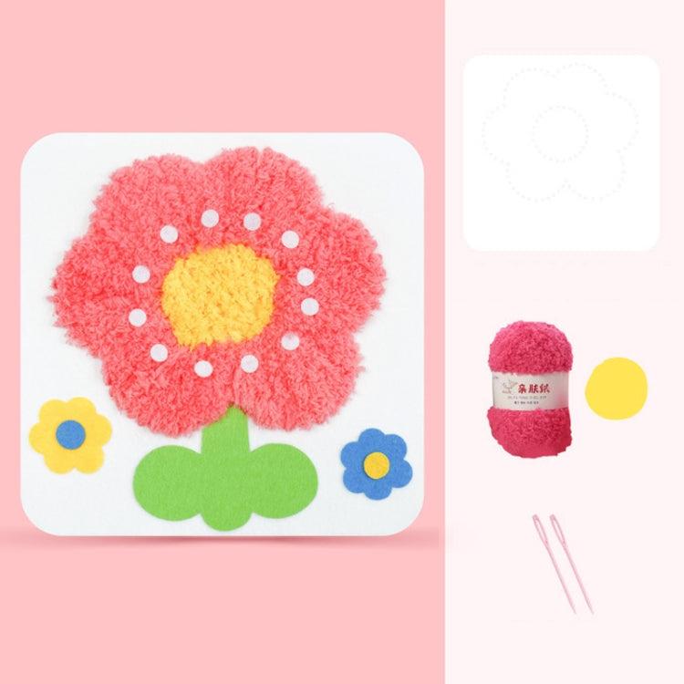 Montessori DIY Embroidery Board Kindergarten Children Cartoon Wool Stitching Material Kit Reluova