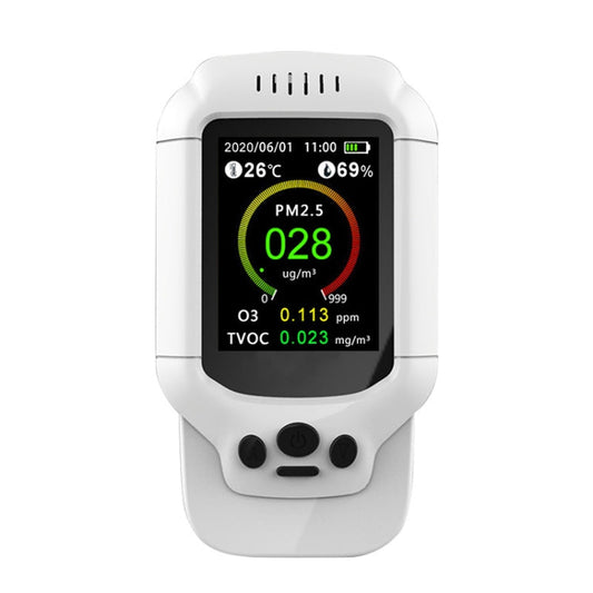 8-In-1 Air Quality Detector PM2.5 / PM1.0 / PM10 / HCHO / TVOC / O3 / Temperature / Humidity Monitor