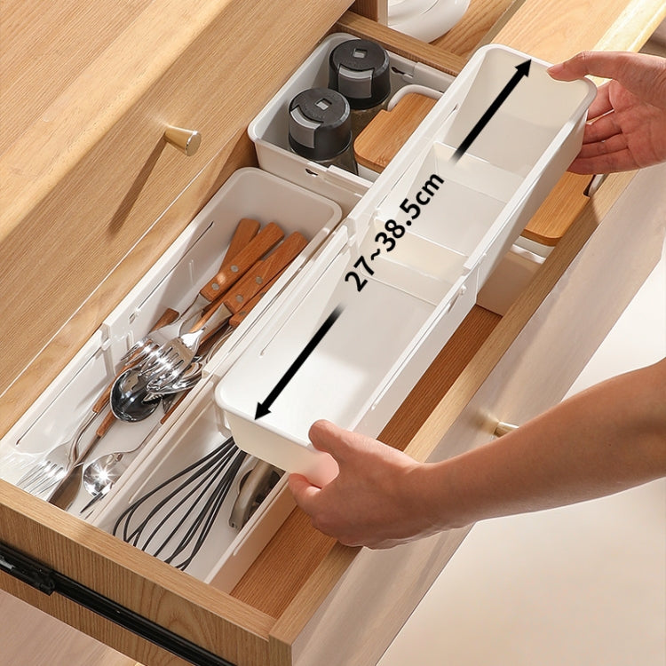 Drawer Fixed Retractable Storage Box With Divider Tableware Organizer