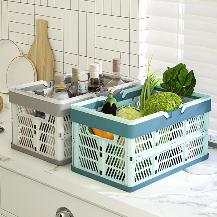 Plastic Folding Storage Basket Shopping Basket Camping Storage Box With Handle My Store