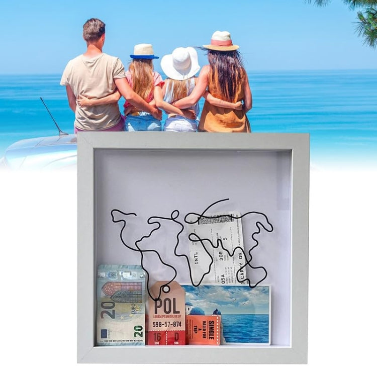 Travel Shadow Box Frame with Slot for Keepsakes,Money,Ticket