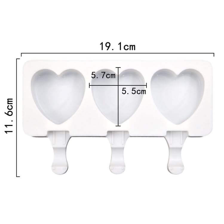 3 Grids Heart Shape Ice Cream Model DIY Pudding Mold Without Stick-Reluova