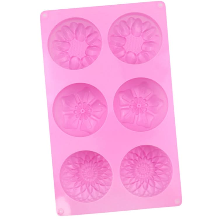 6 Grids 3 Groups Flower Shape Silicone Cake Mold Baking DIY Handmade Soap Model Sunflower Moon Cake Mold-Reluova