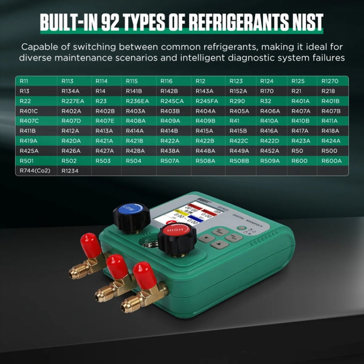 DUOYI DY523 Automotive Vacuum Pressure Gauge Liquid Charge Fluorine Repair Electronic Refrigerant Meter