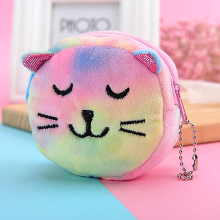 Mini Colorful Round Plush Coin Purse Lipstick Data Cable Portable Bag My Store