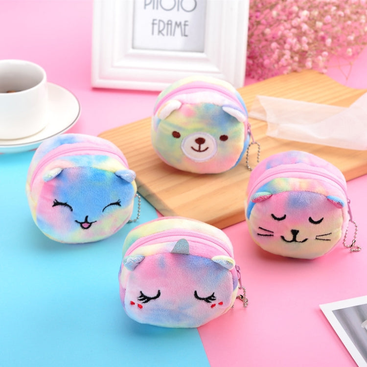 Mini Colorful Round Plush Coin Purse Lipstick Data Cable Portable Bag My Store