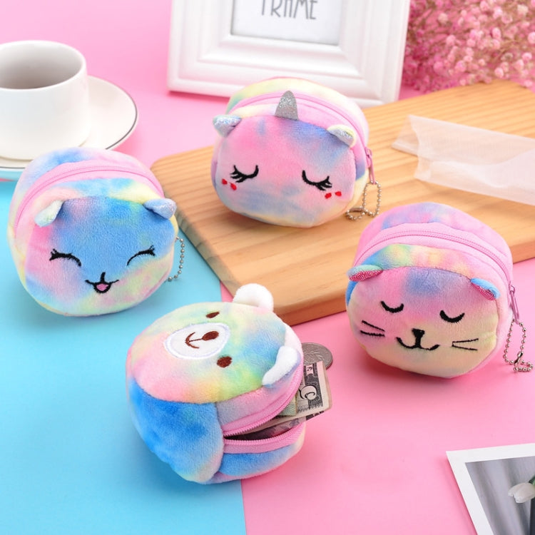 Mini Colorful Round Plush Coin Purse Lipstick Data Cable Portable Bag My Store