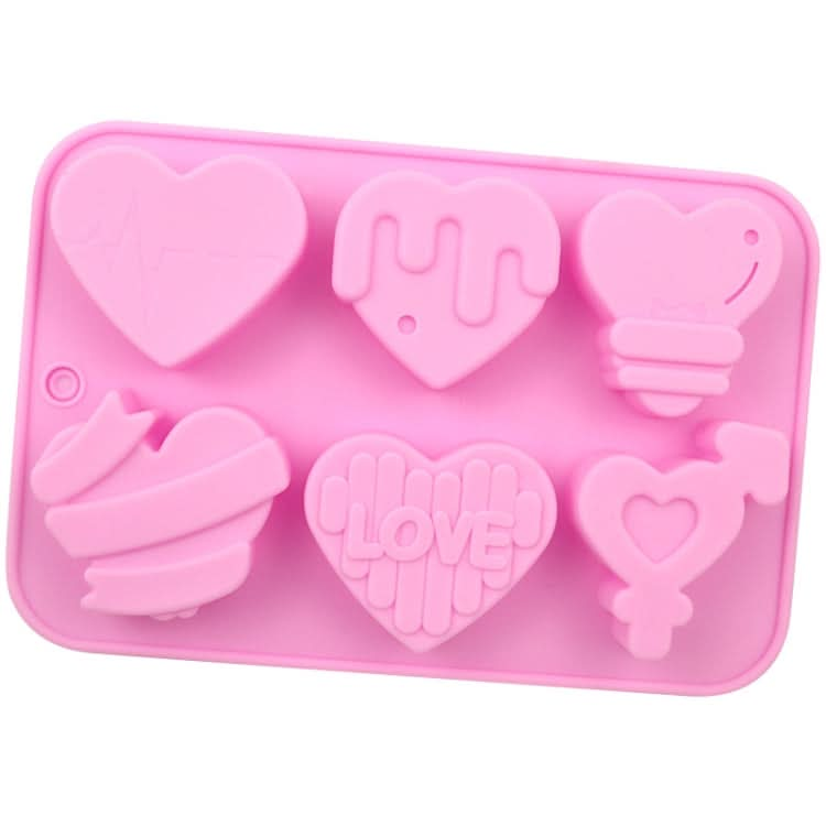 6 Grids Heart Shape Silicone Cake Model DIY Baking Handmade Soap Model-Reluova