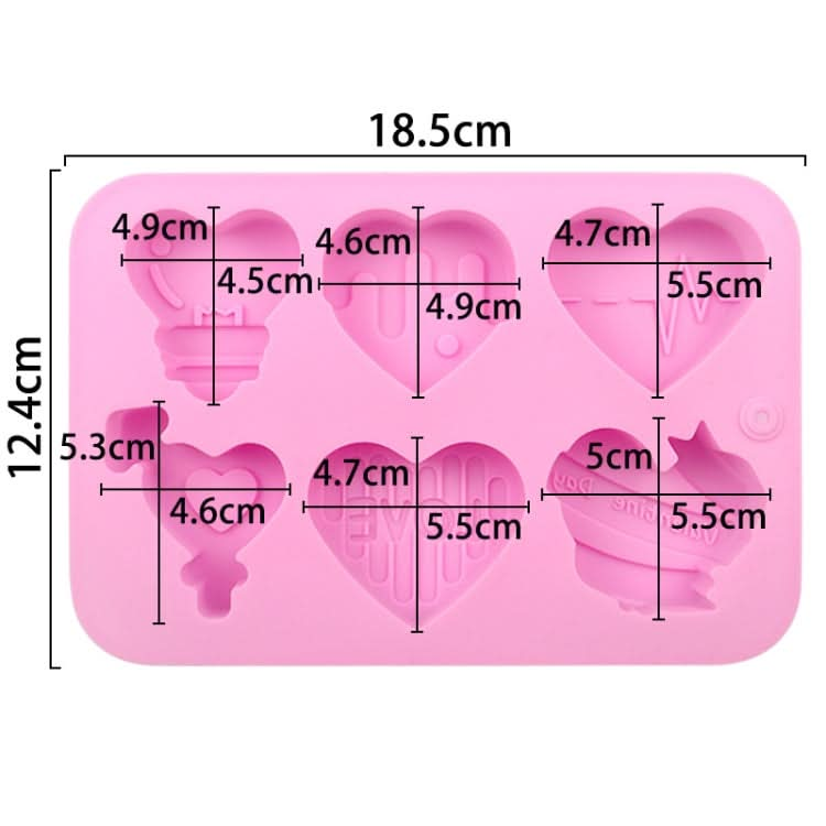 6 Grids Heart Shape Silicone Cake Model DIY Baking Handmade Soap Model-Reluova