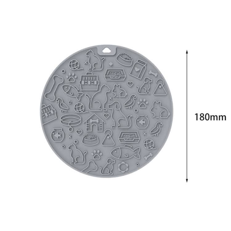 7 Inch Pet Licking Mat with Suction Cups Non-Slip Slow Feeding Mat for Dogs & Cats(Grey)-Reluova