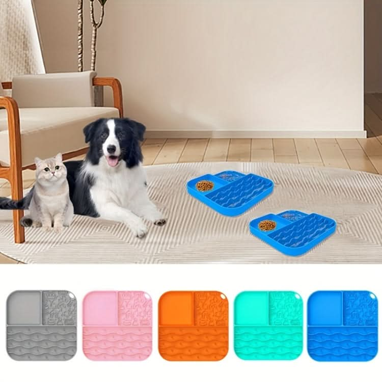 3 Grid Pet Licking Mat With Suction Cups  Dog Slow Food Plate(Orange)-Reluova