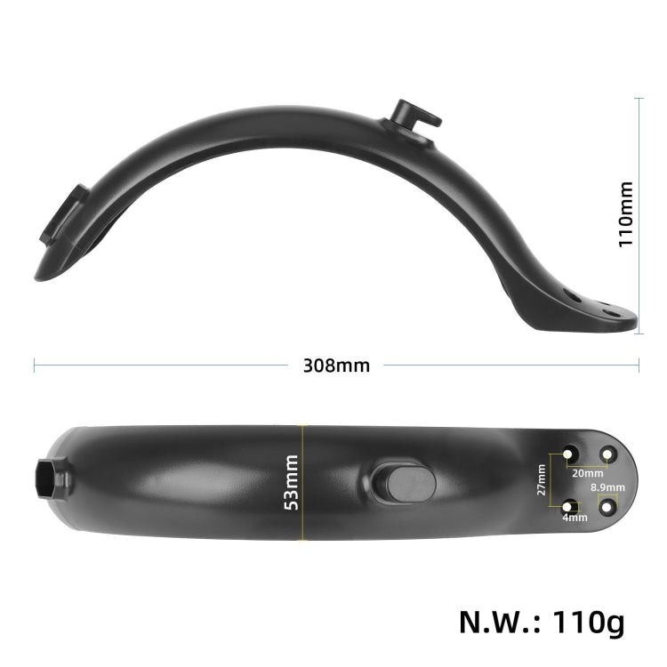 For Xiaomi M365 / 1S / PRO Scooter Accessories Plastic Rear Fender 4 Hole Rear Fenders 8.5 inch Fender Reluova