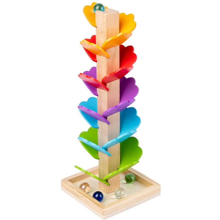 Rainbow Fallen Leaves Rollerball Tree Game Color Cognition Early Learning Fun Assembly Wooden Toy Reluova