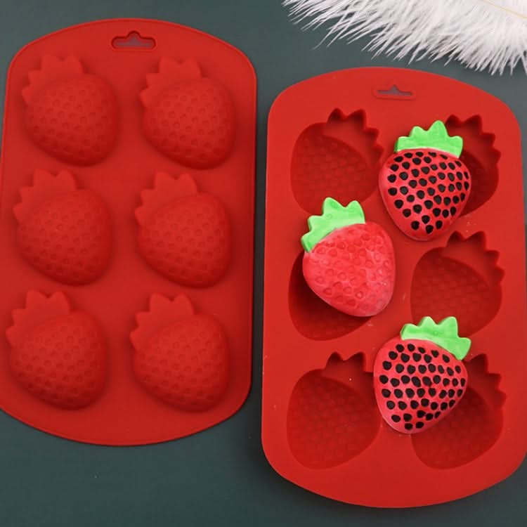 6 Grids Strawberry Silicone Cake Mold Baking DIY Chocolate Mould-Reluova