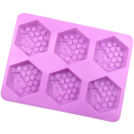 6 Grids Bee Hive Silicone Cake Molds Handmade Aroma Soap Mould-Reluova