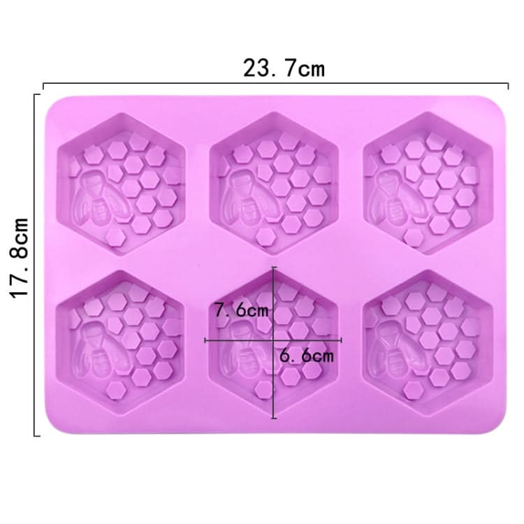 6 Grids Bee Hive Silicone Cake Molds Handmade Aroma Soap Mould-Reluova