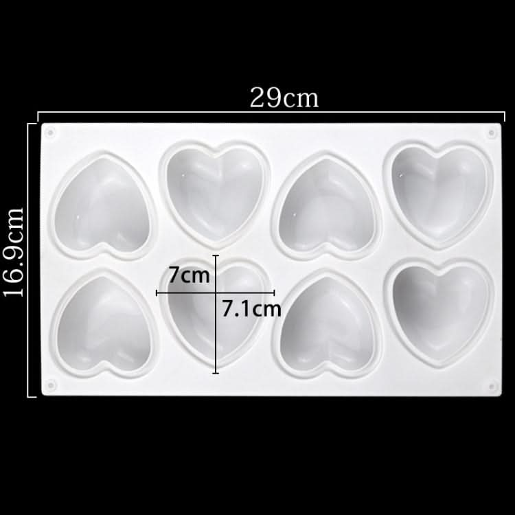 8 Grids Heart Silicone Chocolate Mold Handmade Aroma Soap Mould-Reluova