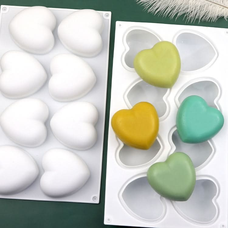 8 Grids Heart Silicone Chocolate Mold Handmade Aroma Soap Mould-Reluova