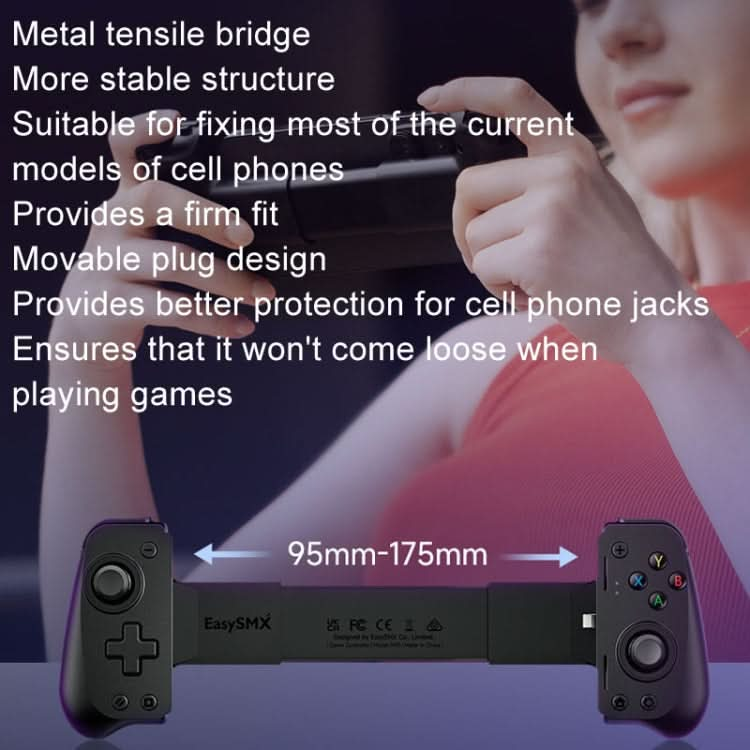 EasySMX M10 Full Hall Stretch Gamepad Cell Phone Grip Controller