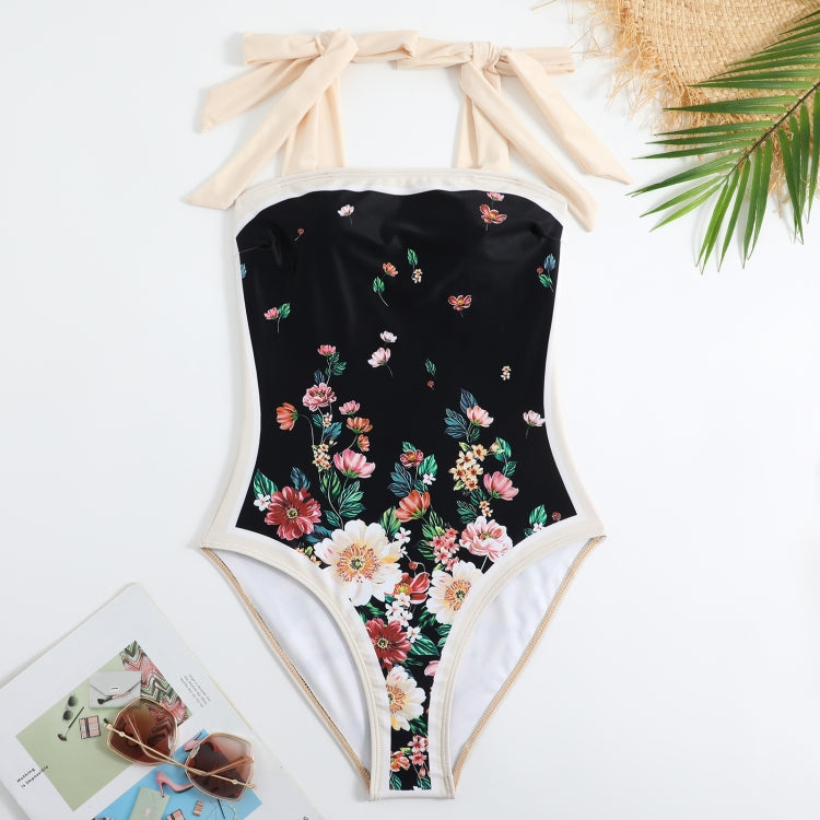 Retro Pattern One-Piece Hot Spring Outdoor Swimsuit Set