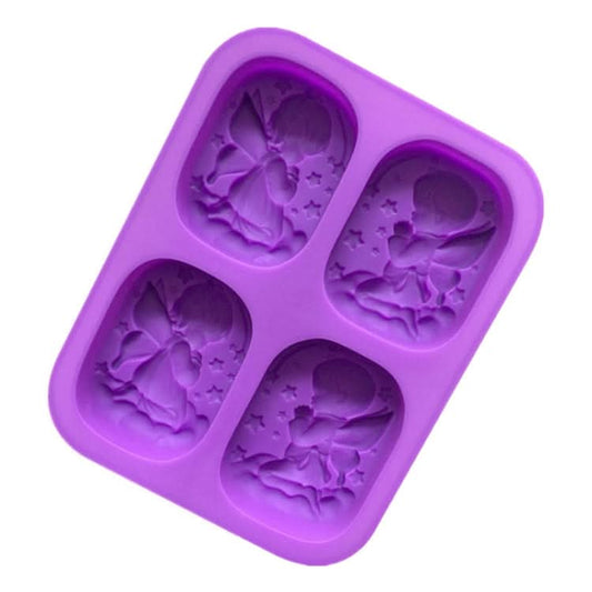 4 Grids Male And Female Angel Soap Mould Silicone Cake Mold-Reluova