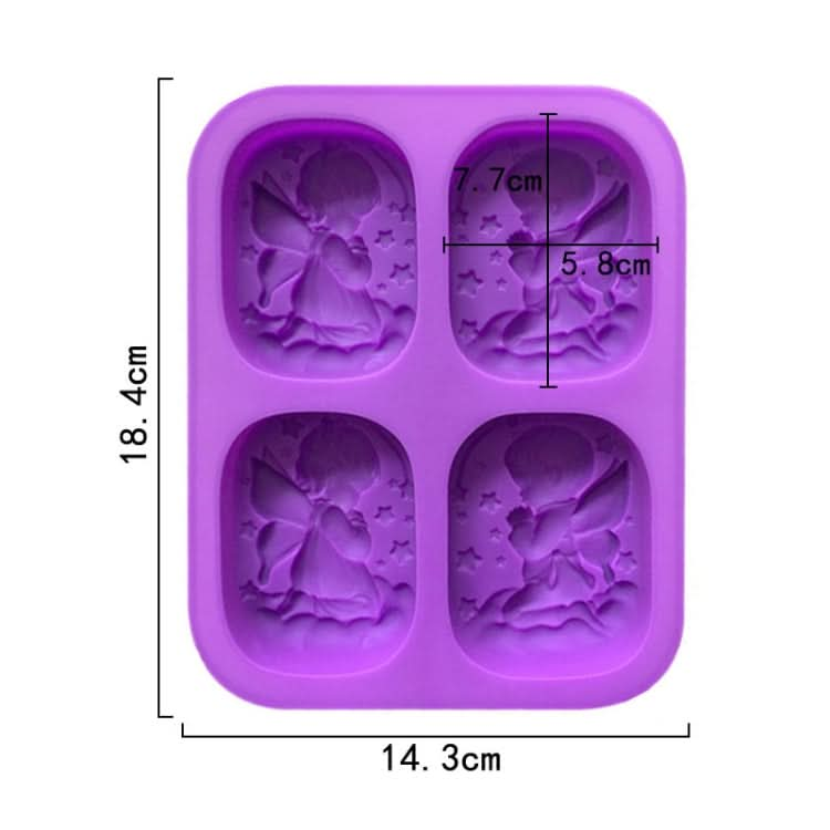 4 Grids Male And Female Angel Soap Mould Silicone Cake Mold-Reluova