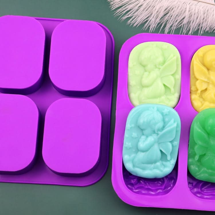 4 Grids Male And Female Angel Soap Mould Silicone Cake Mold-Reluova