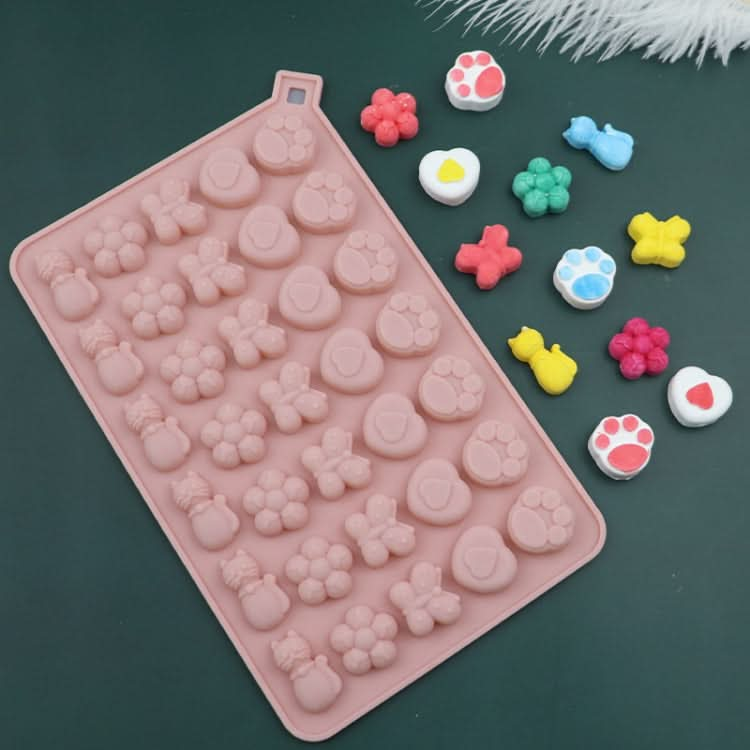 34 Grids Cats Butterfly Flower Silicone Mould DIY Cookie And Candy Decoration Molds-Reluova