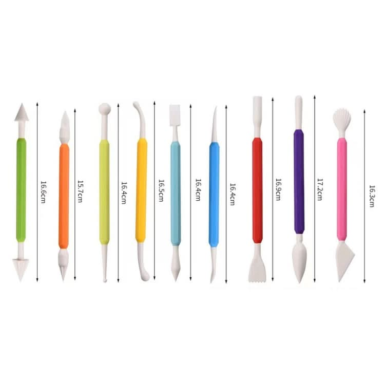 9 In 1 Plastic Fondant Sculpture Pen Tools Pottery Clay Sculpting Modeling Tools-Reluova