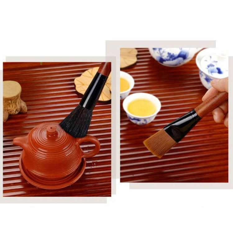 KAMJOVE Tea Tray Cleaning Brush Solid Wooden Tea Tools Brush Reluova