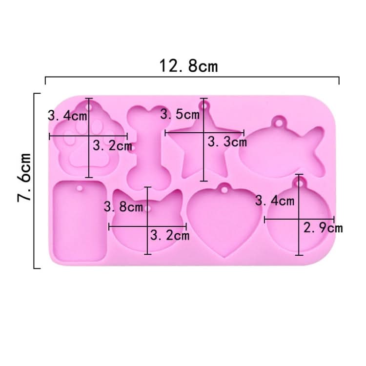 8 Grids Cats Paw Pentagram Love Fish Molds Silicone Drip Mould-Reluova