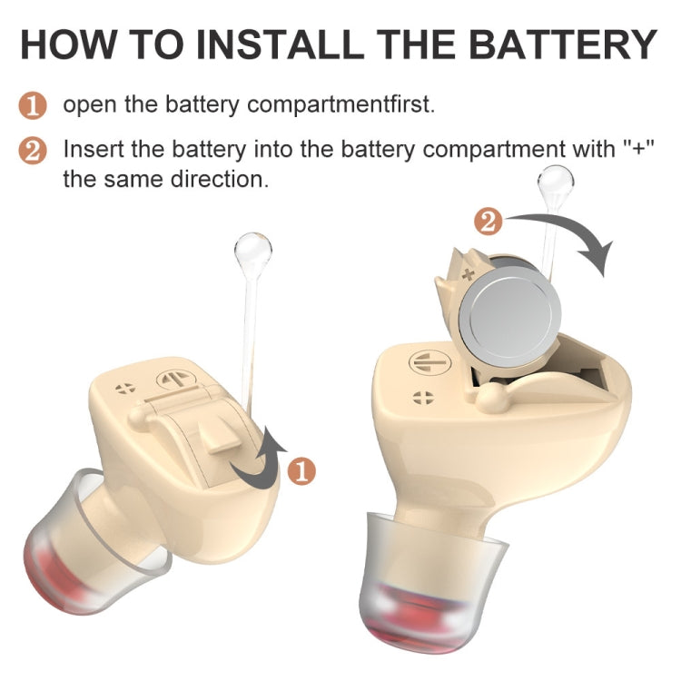 1pair  Invisible In-Ear Hearing Aid Sound Amplifier For The Elderly And Hearing Impaired-Reluova